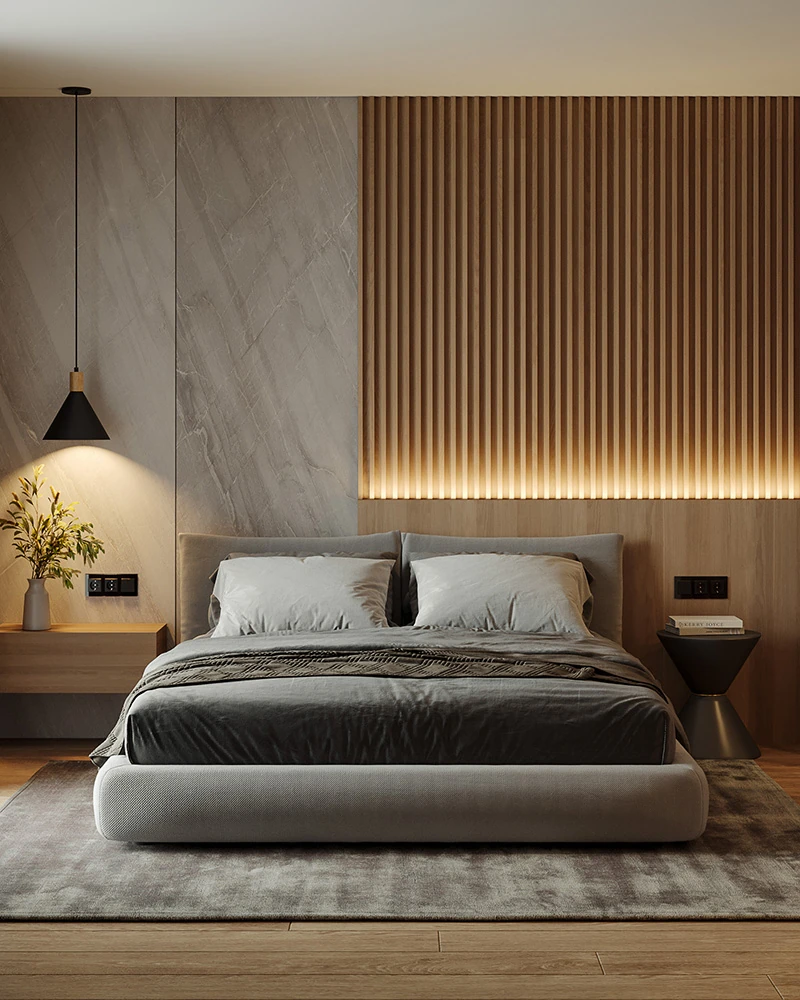Warm Textured Bedroom