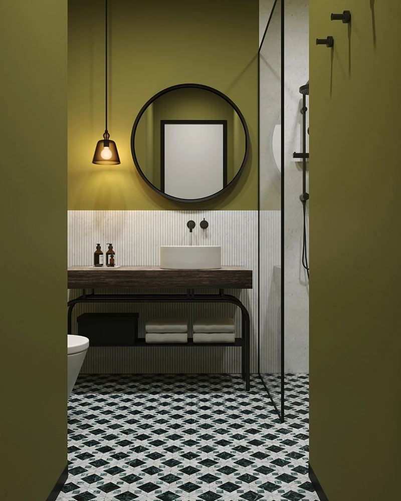 Olive Contrast Bath